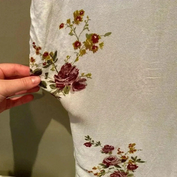 LOVESTITCH SPRING SUMMER FLORAL LONG LIGHTWEIGHT SHORT SLEEVE CARDIGAN SIZE S - Picture 5 of 6